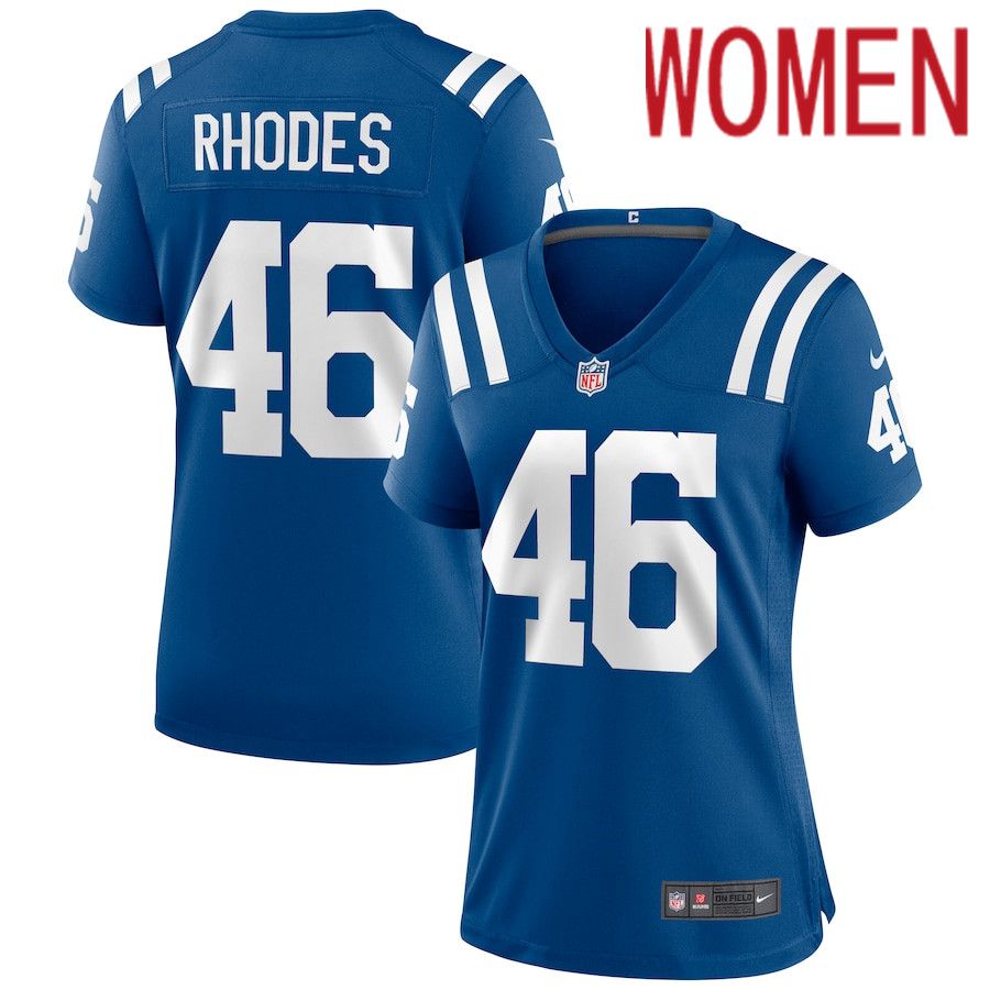 Women Indianapolis Colts 46 Luke Rhodes Nike Royal Game NFL Jersey
